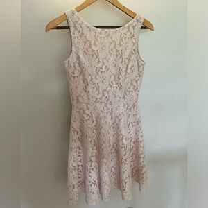 Speechless Pink&White Floral Lace Knee Length Dress